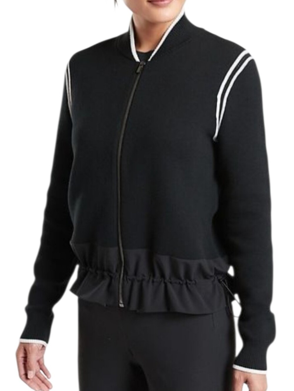 Athleta Venture Sweater Women Large Black Athleisure